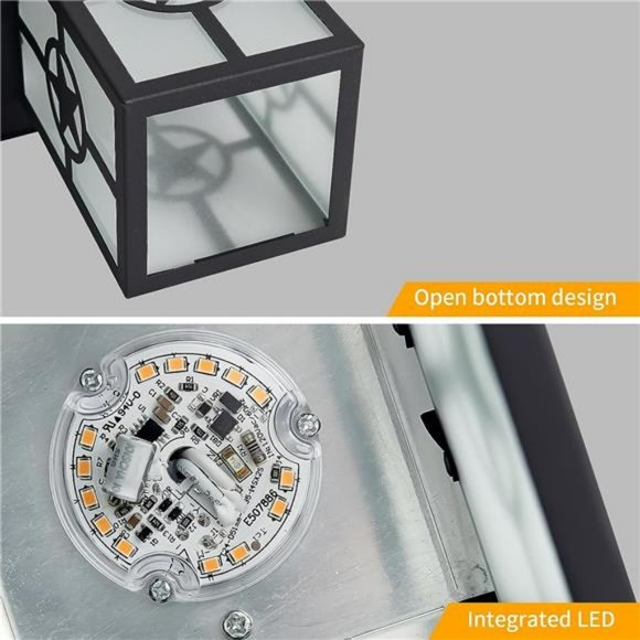 Dusk to Dawn Outdoor Porch Lights, Exterior Wall Light, Matte Black , Waterproof - Picture 5 of 7